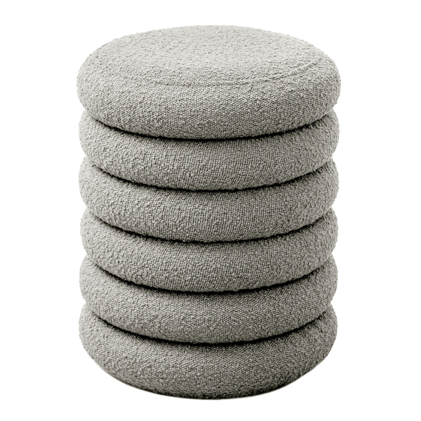 HOCKER BLOSSOM XS mit Stauraum Hellgrau - Hellgrau, Textil (40/43/40cm) - SVITA