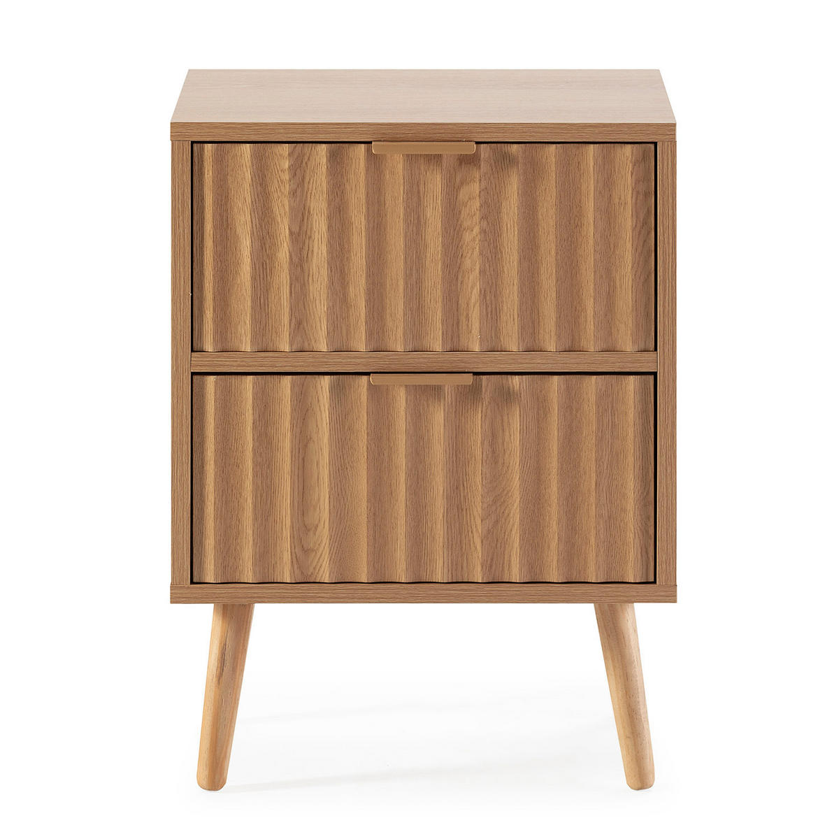 NACHTTISCH Lluvia 2 Schubladen Eichenfarbe - Eichefarben, Holz/Holzwerkstoff (40/55/30cm) - VS Venta-stock