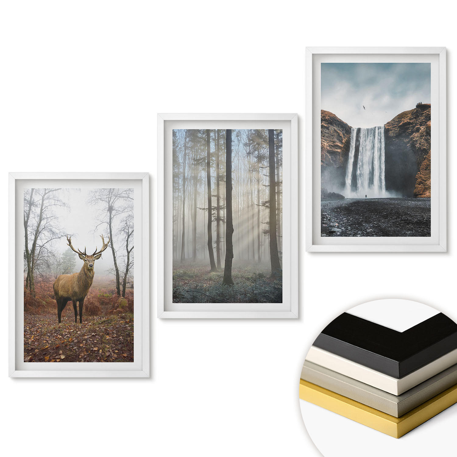 ArtPrintCave Wandbilder Weiß 40x60 cm