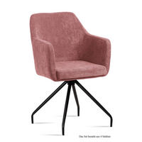 ARMLEHNSTUHL (4er-Set) Dijana 57x87x60 Schwarz/Rosewood - Dunkelrosa/Schwarz, Kunststoff (60/87/57cm) - 58aufmkessel