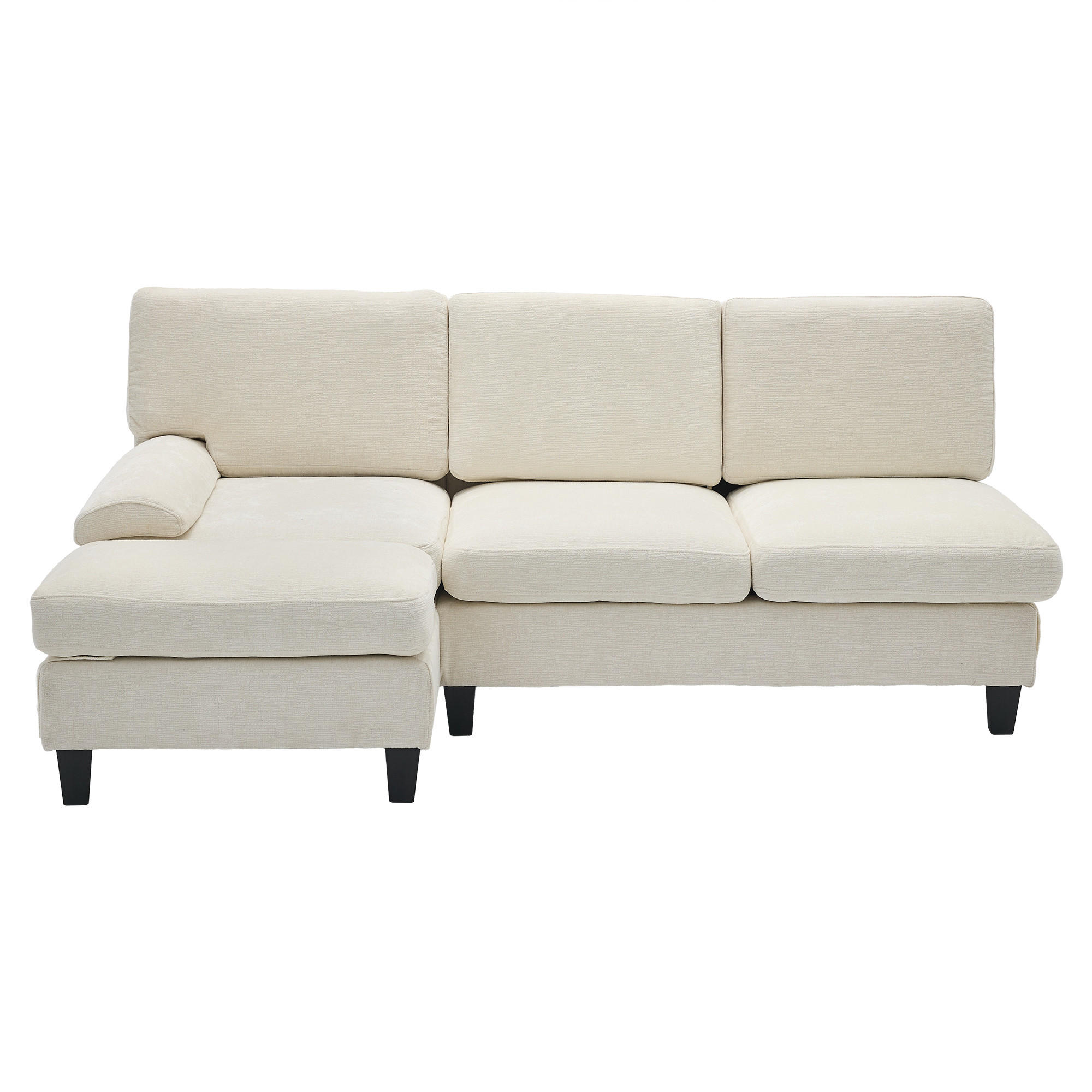 ECKSOFA aus Stoff 194x118x81 cm in Beige mit Schlaffunktion - Beige, Textil (118/81/194cm) - Modfu
