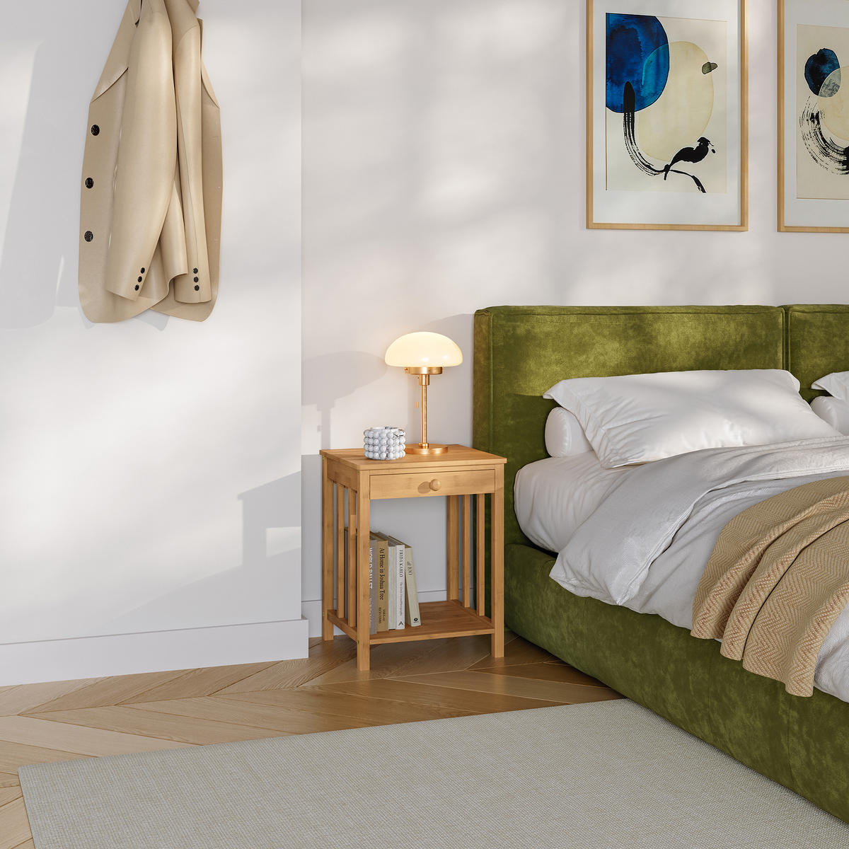 BEISTELLTISCH-SET 2 TLG. Ranua - Naturfarben, Holz (35/40/51cm) - [en.casa]