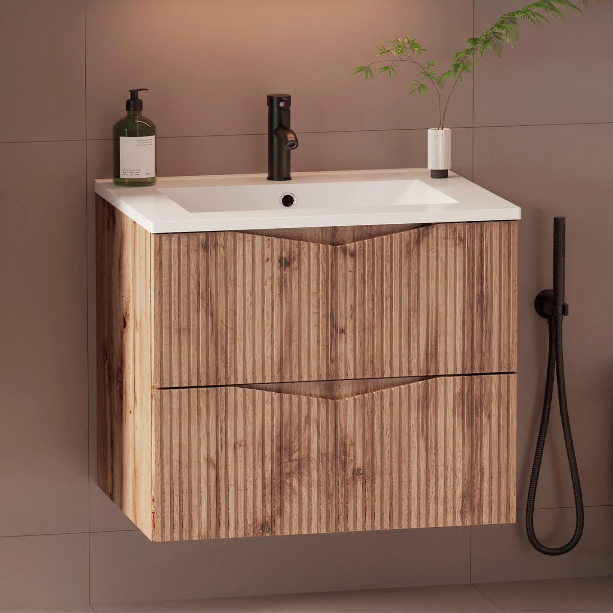 UMÝVADLO 60cm Tao Drevo - hnedá, kompozitné drevo (60/50/45.8cm) - Petits-meubles