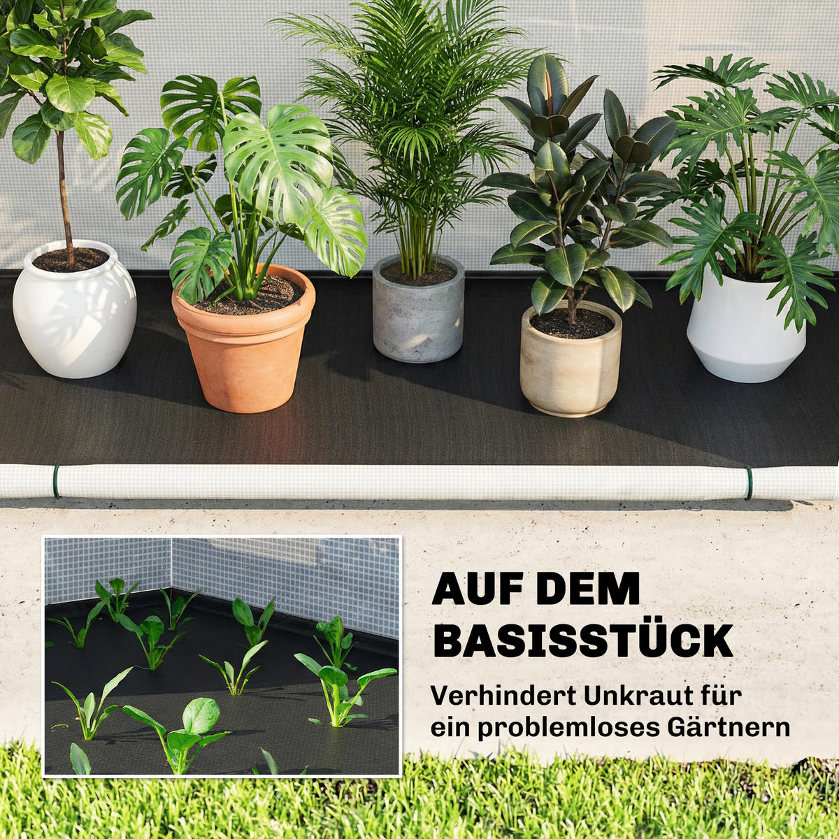 GEWÄCHSHAUS aus PE Fiberglas Grün - Grün, Kunststoff (80/164/200cm) - Outsunny