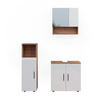 BADMÖBEL-SET Irma Weiß Hochglanz/Goldkraft Eiche 3 Teile - Weiß Hochglanz/Eiche Wotan, Holzwerkstoff (80/58.6/41cm) - Vicco