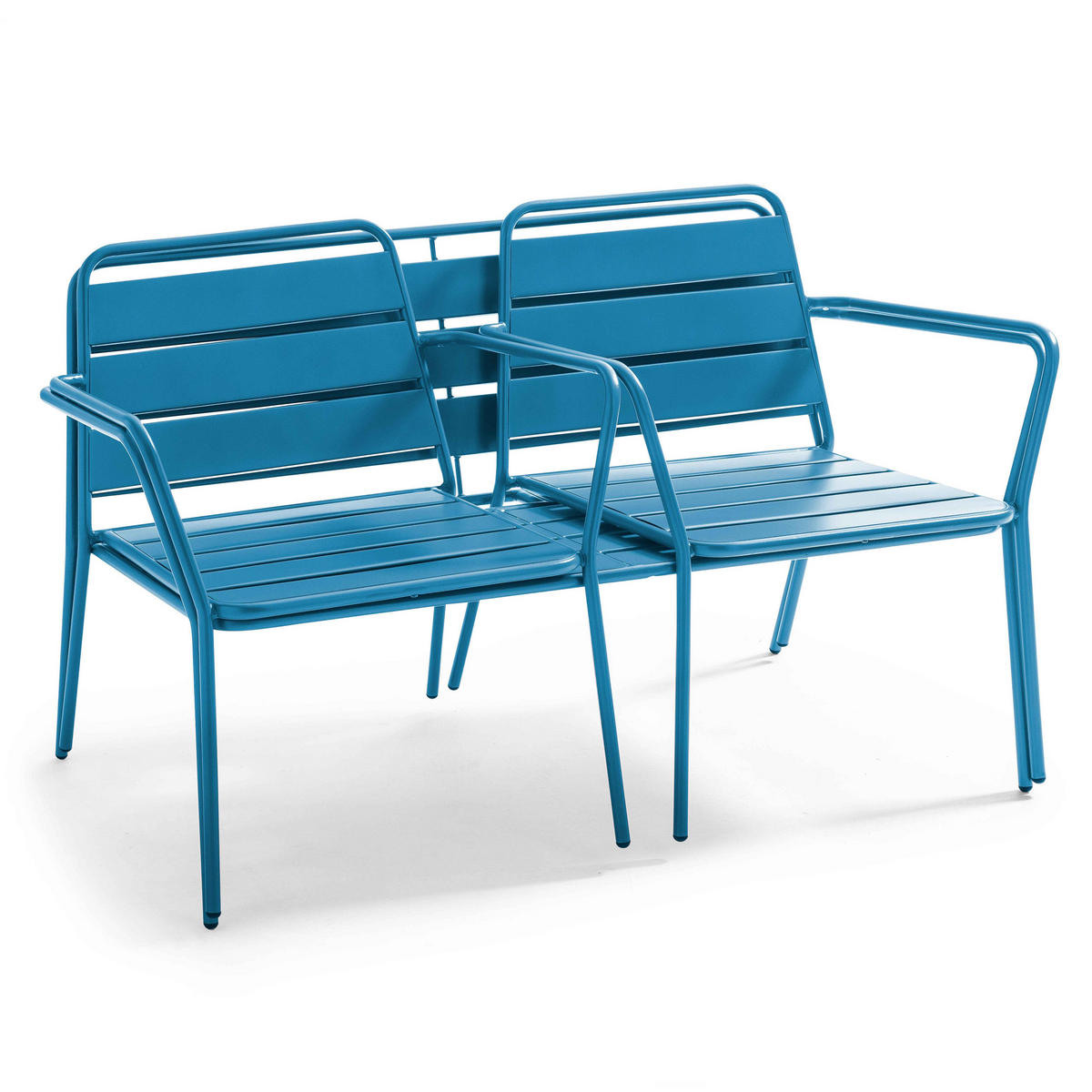 GARTENMÖBEL 5-tlg., Pazifikblau - Blau, Metall - Oviala