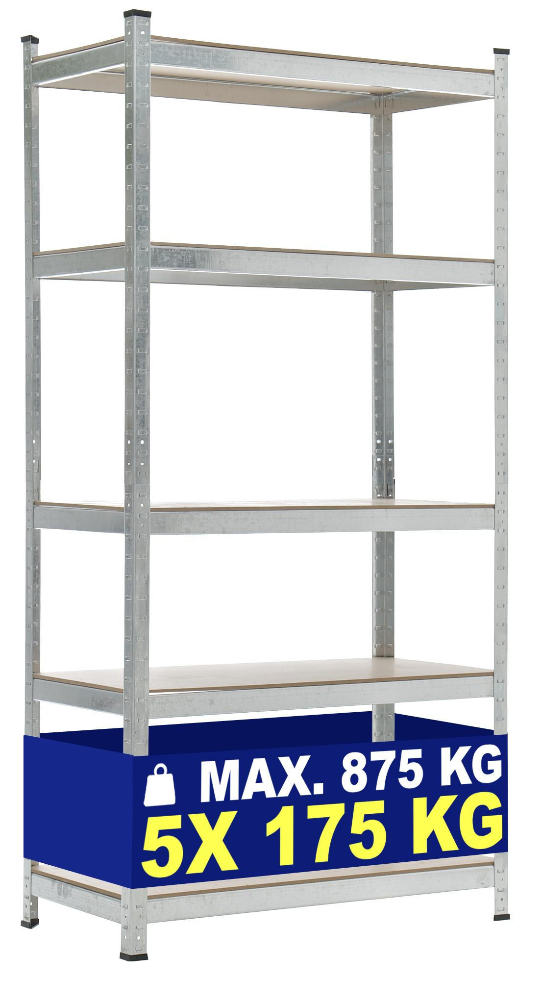 LAGERREGAL 90/40 cm Metall Silber - Silberfarben, Metall (90/180/40cm) - CLP