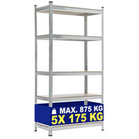 LAGERREGAL 90/40 cm Metall Silber - Silberfarben, Metall (90/180/40cm) - CLP