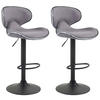 BARHOCKER 2er Set Stoff hellgrau - Hellgrau/Schwarz, Textil/Metall (46/88/49cm) - CLP
