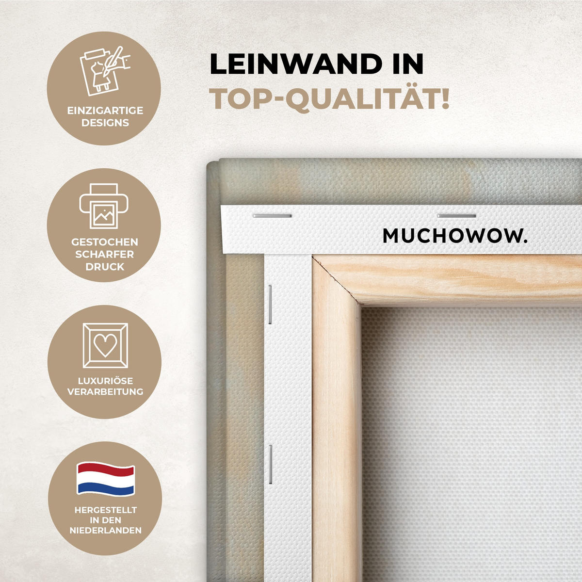 LEINWANDBILD Töpfe - Kräuter - Holz Groß 140x90 cm - Terracotta, Textil (140/90cm) - MuchoWow