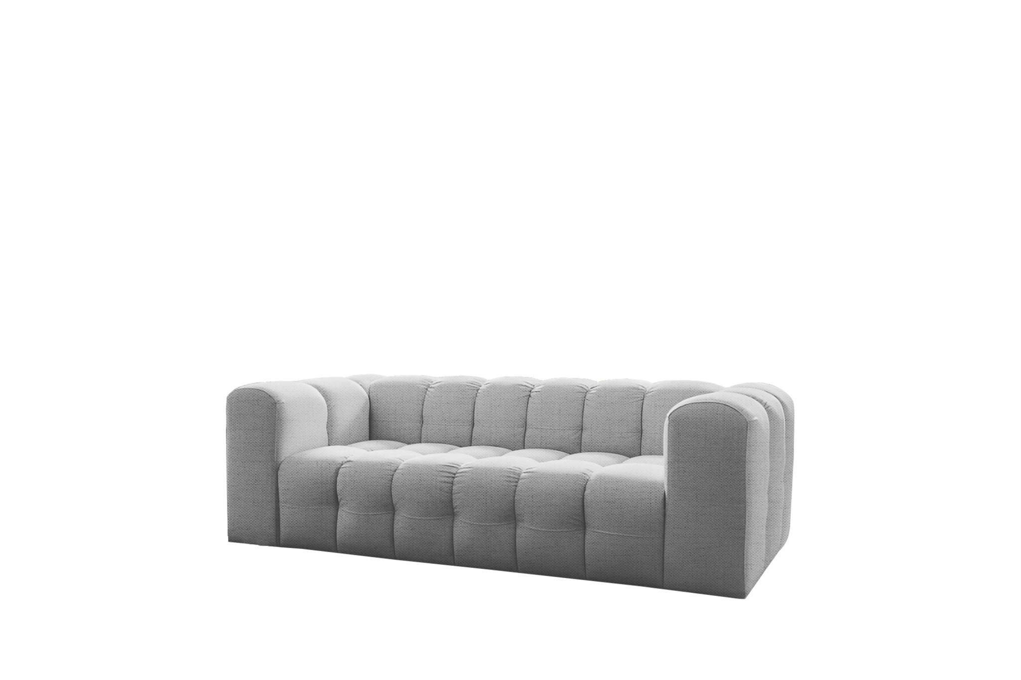 SOFA 3-sitzer Solvie In Moly - Hellgrau, Holzwerkstoff/Textil (230/75/106cm) - Fun Möbel