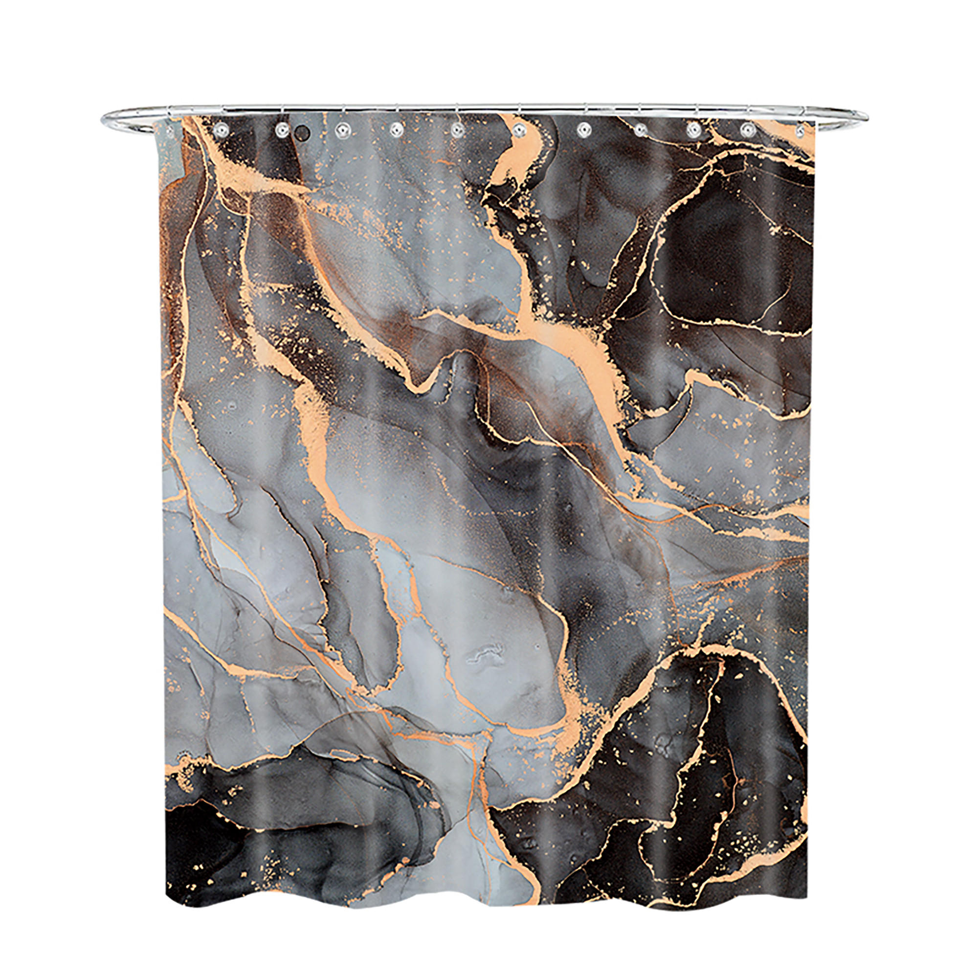 DUSCHVORHANG Marmor Abstrakt 180 x 200 cm - Grau, Textil (180/200cm) - Sanilo