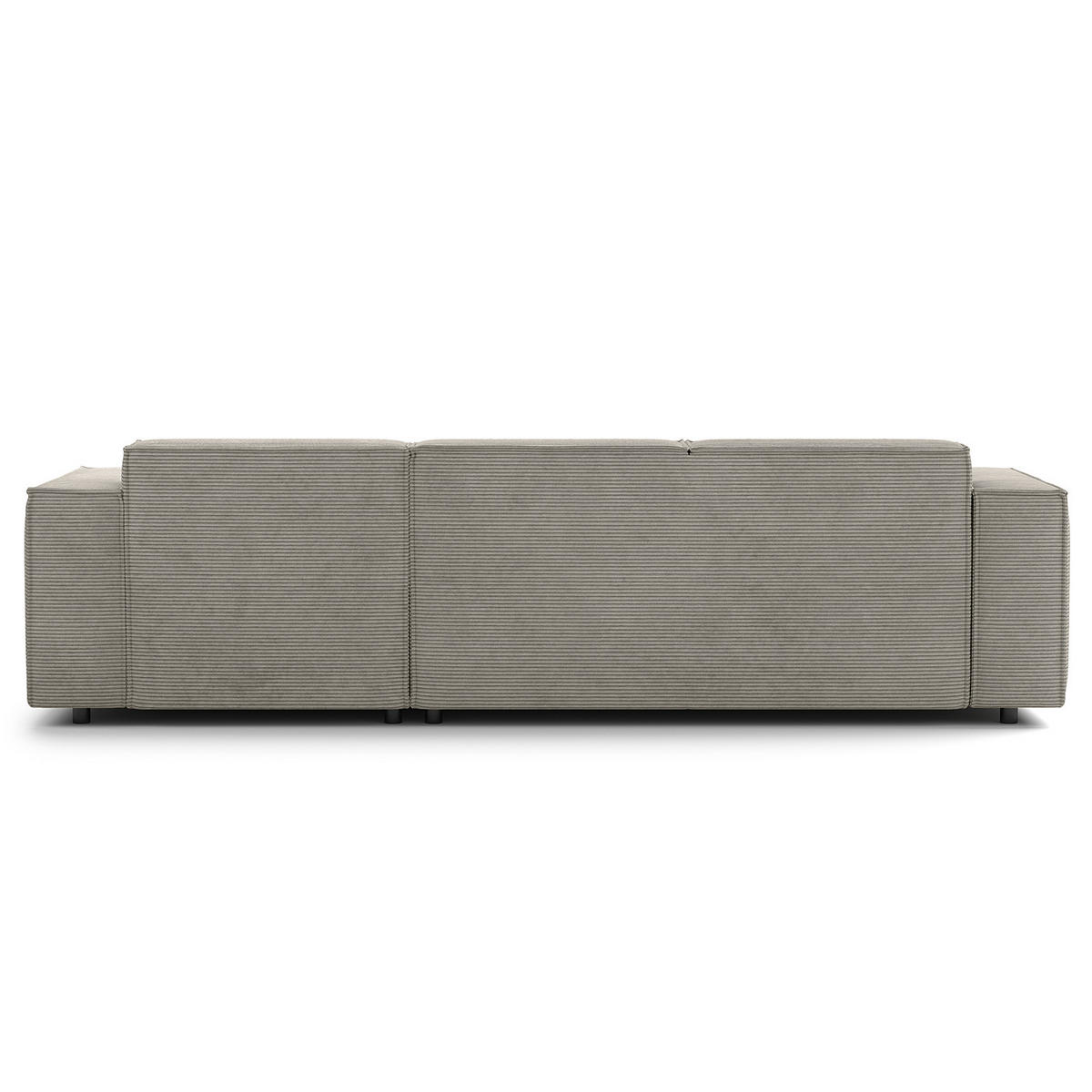 ECKSOFA mit Longchair - Graubraun/Schwarz, Kunststoff/Textil (260/177cm) - home24