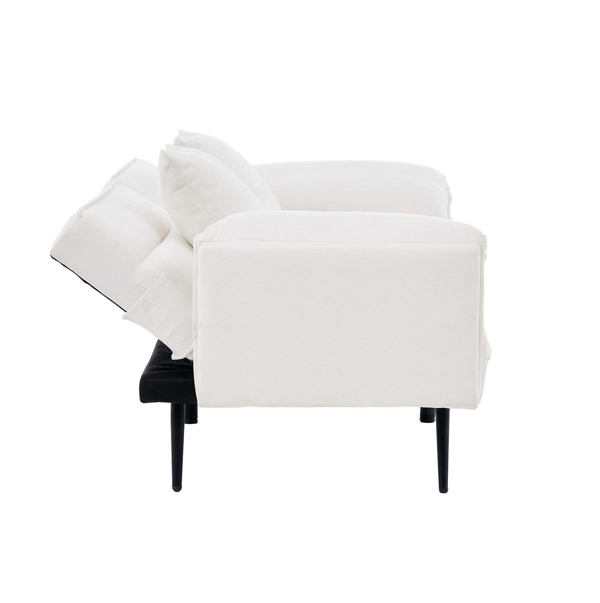 SCHLAFSOFA 2-Sitzer, Stoff mit 3-fach verstellbarer Rückenlehne, 167,5/73/70 cm, Weiß - Weiß, Textil (73/70/167.5cm) - Redom