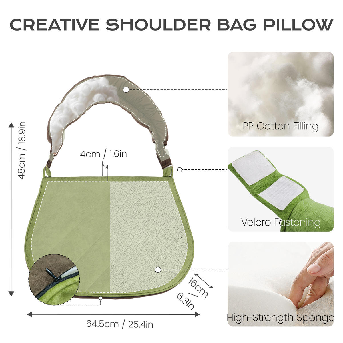 KEILKISSEN Cord Soft Grün - Grün, Textil (48/64.5cm) - Vercart