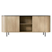 KOMMODE Lygrint 180 2D - Eichefarben/Schwarz, Holzwerkstoff/Metall (184/75/40cm) - MIRJAN24