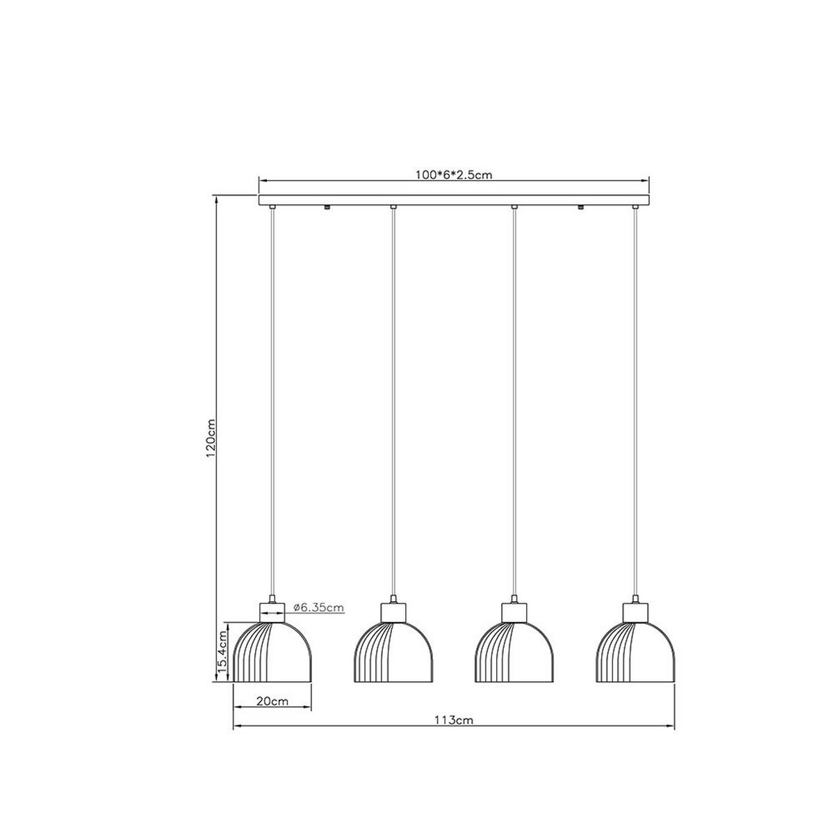 LED PENDELLEUCHTE SWANSON Metall, Schwarz matt, 4-flammig - Schwarz, Glas (113/20/120cm) - Globo Lighting
