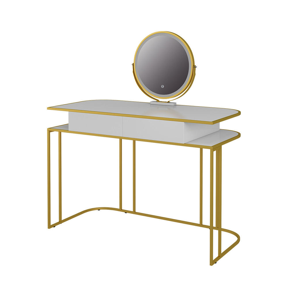 TOALETNÍ STOLEK Tiara Bílá/zlatá - bílá/zlatá, kompozitní dřevo (110/75.5/52cm) - Vicco