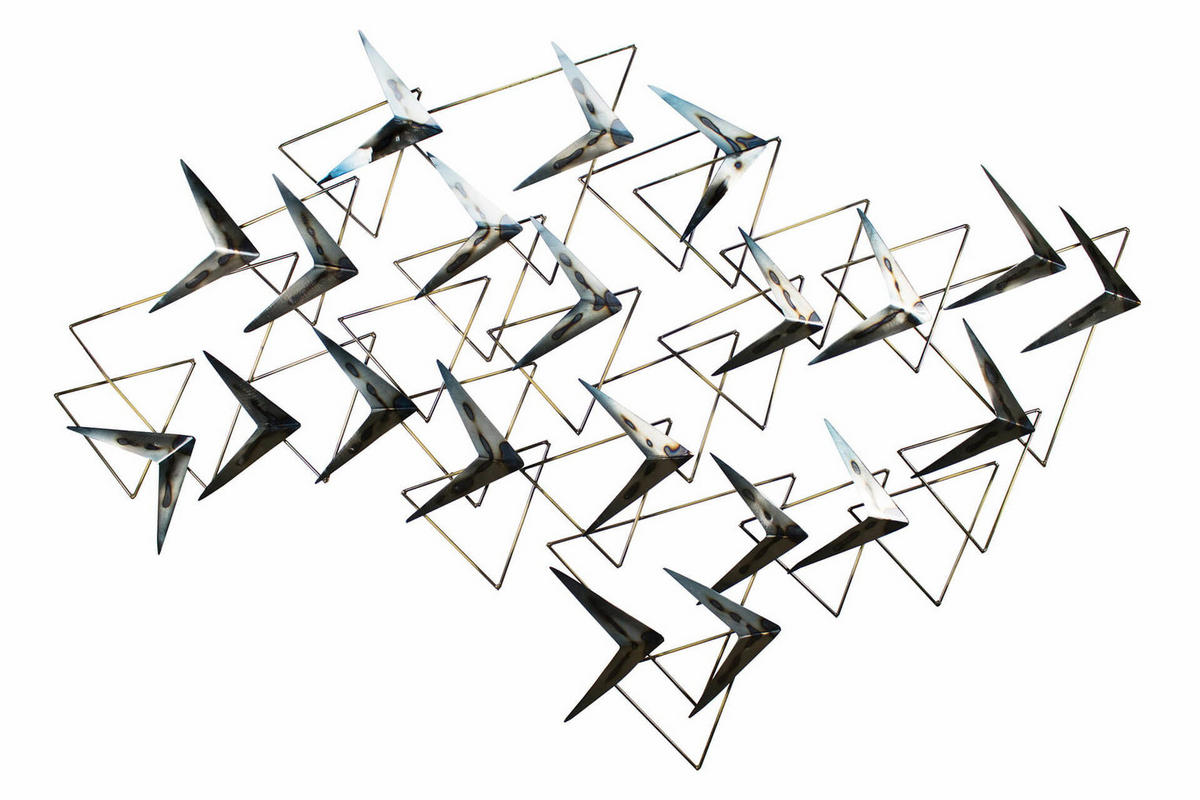 WANDDEKO Silber 147/99 cm - Silberfarben, Metall (3.7/99/4cm) - KUNSTLOFT