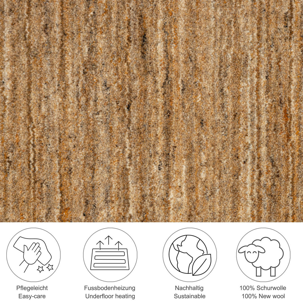 HANDWEBTEPPICH Pure 250x350 cm - Currygelb, Textil (250/350cm) - THEKO