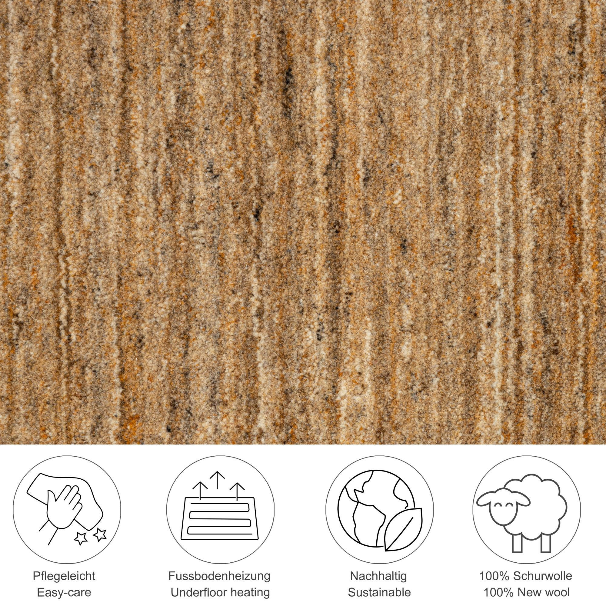 Thumbnail - Theko Handwebteppich, Currygelb, Textil, Uni, Rechteckig, 170x240 cm, antistatisch, Teppiche & Böden, Teppiche, Naturtep...