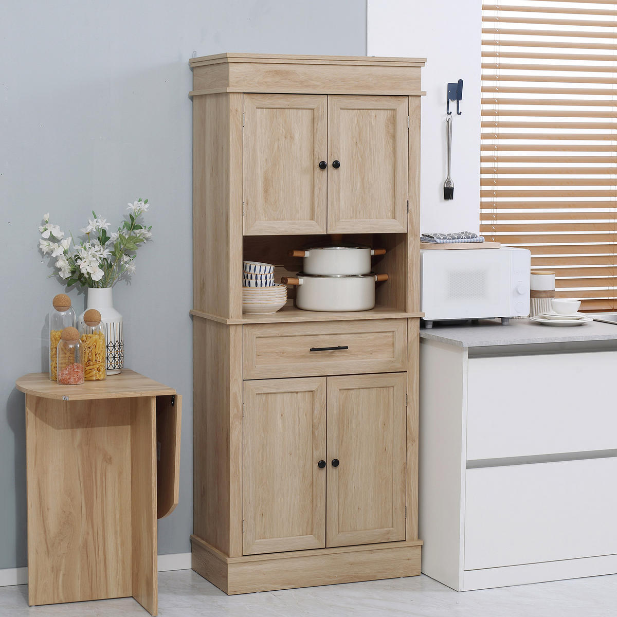 HIGHBOARD DE-11032 2 Schränke Eiche hell - Naturfarben, Holzwerkstoff (39.5/183/74cm) - ComfortXL