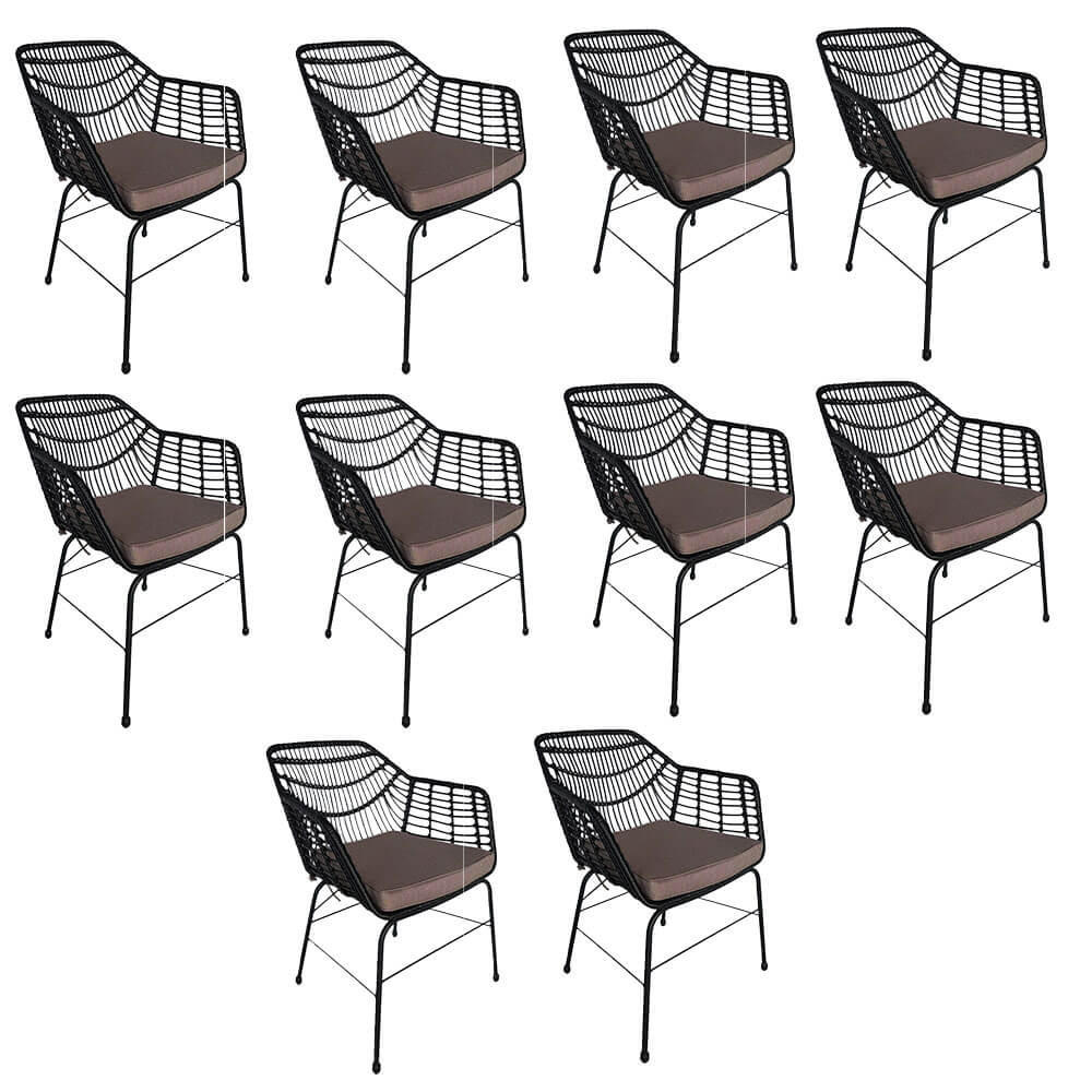 GARTENSTUHL TARA - 10 - Schwarz, Metall (60/82/63cm) - Home Deluxe