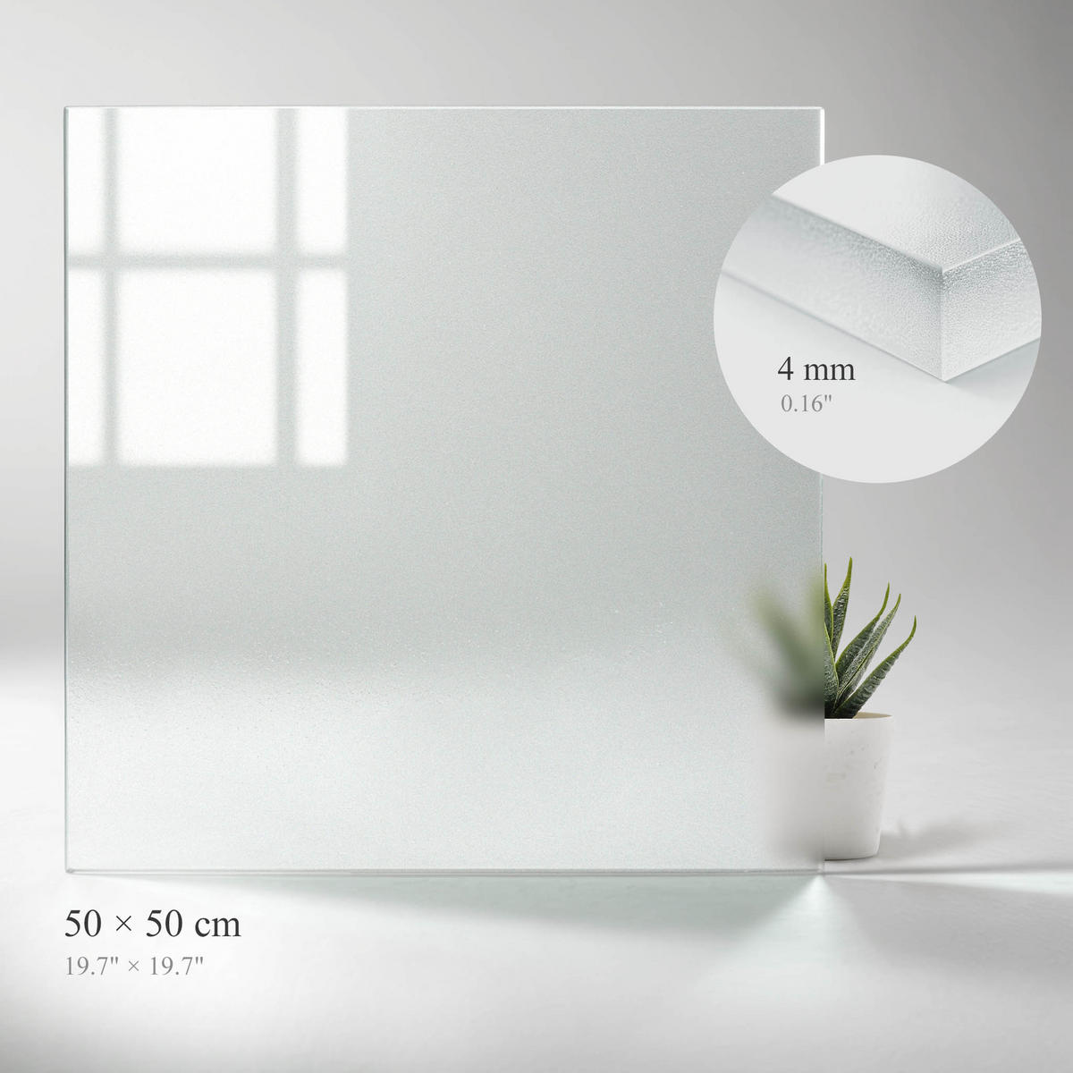 TISCHPLATTE 50x50 cm milchglas - Transparent, Glas (50/50/0.4cm) - TULUP