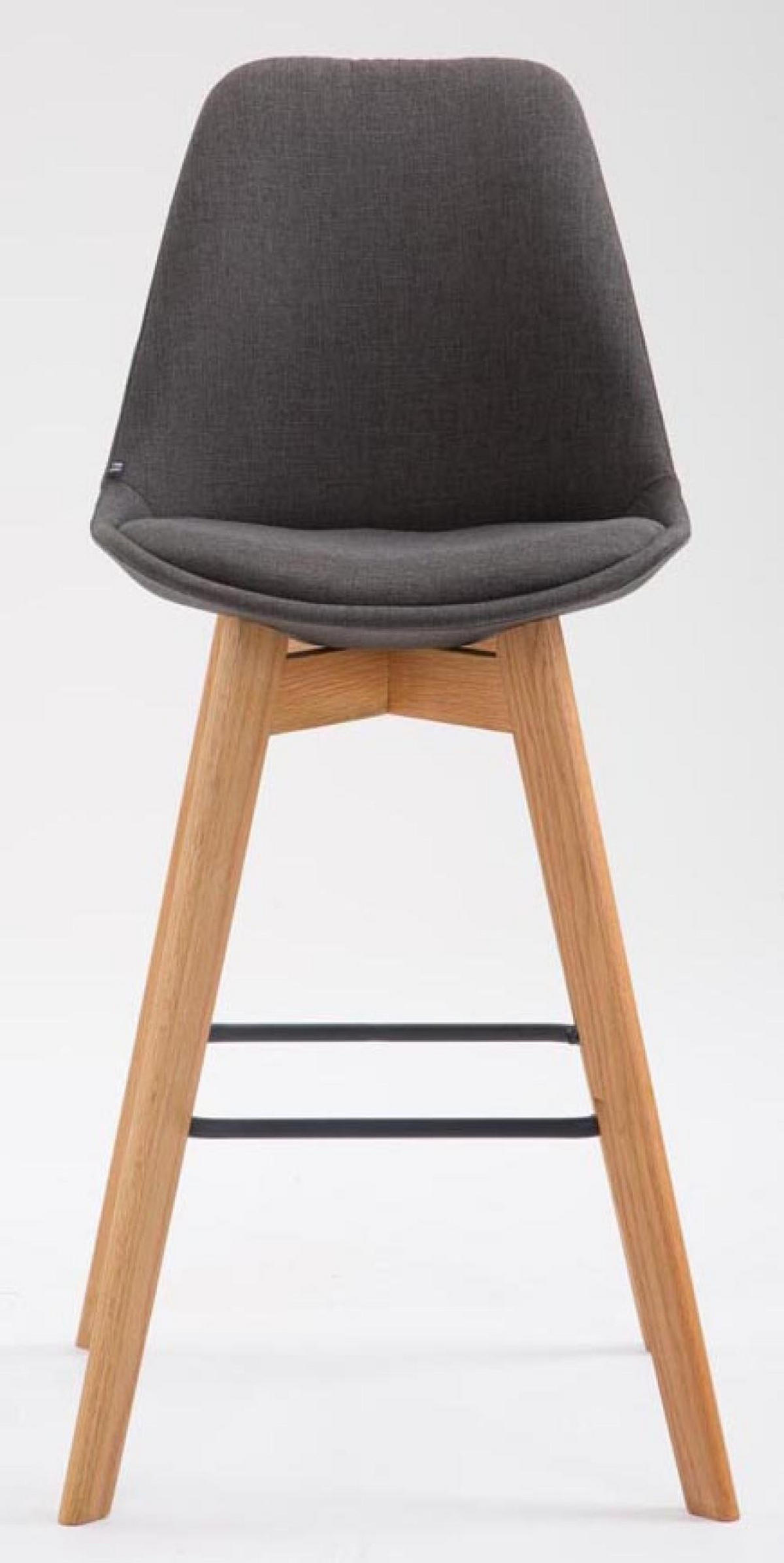 BARHOCKER 2er Set Stoff dunkelgrau - Eukalyptusholzfarben/Dunkelgrau, Holz/Textil (48/112/56cm) - CLP