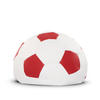 BALL-POUF BERBO Für Fußballfans, rot/weiß - Rot/Weiß, Leder/Kunststoff (70/70cm) - KONSIMO®