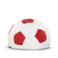 BALL-POUF BERBO Für Fußballfans, rot/weiß - Rot/Weiß, Leder/Kunststoff (70/70cm) - KONSIMO®