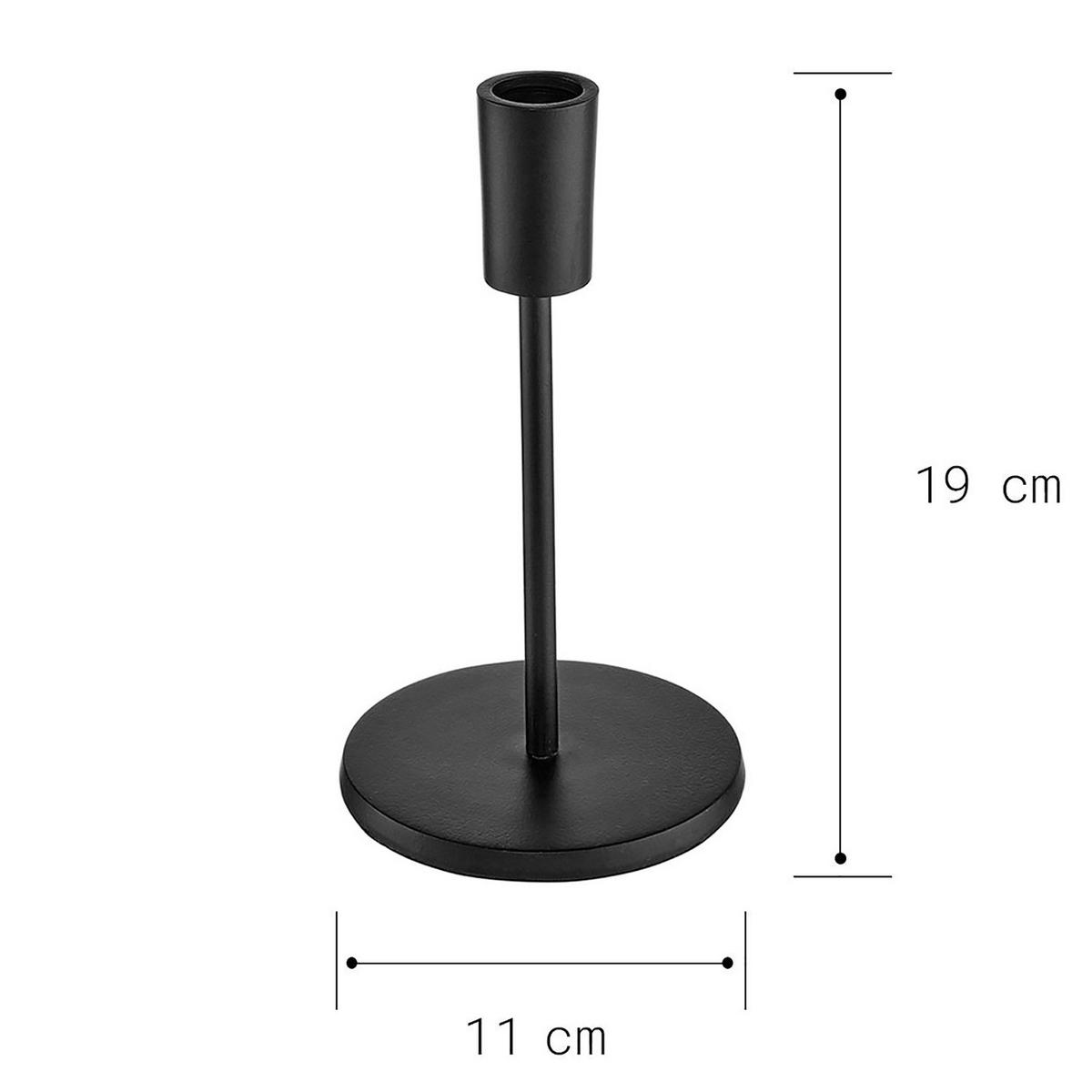 KERZENHALTER Highlight - Schwarz, Metall (11/19/11cm) - Butlers