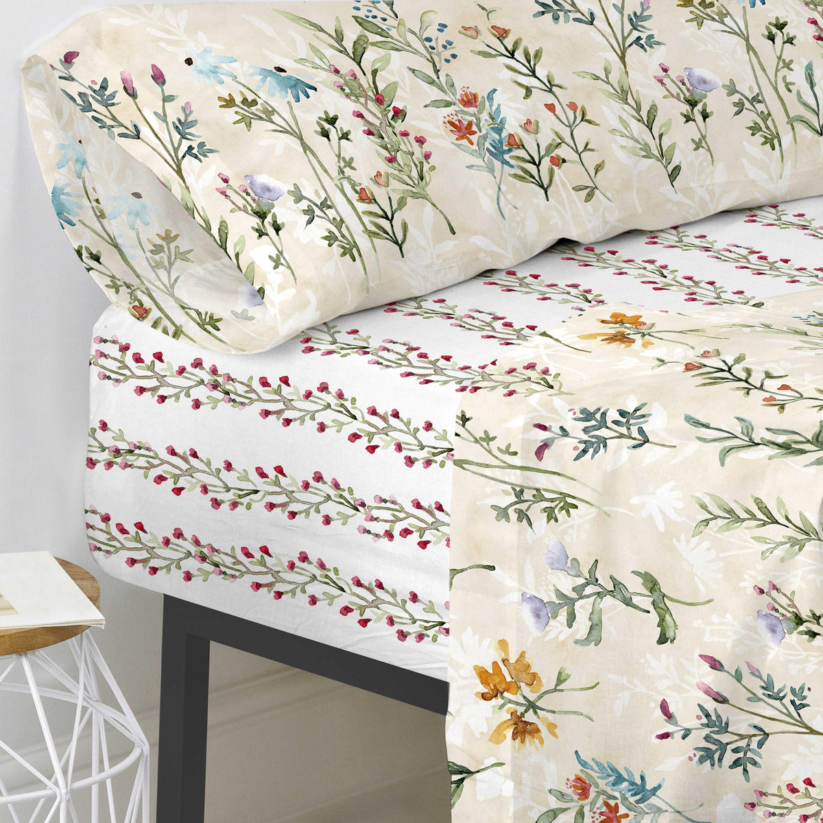 SPANNBETTLAKEN Vernazza 140x200x32 cm (Bett 135/140) - Multicolor, Textil (140/200cm) - Happy Friday