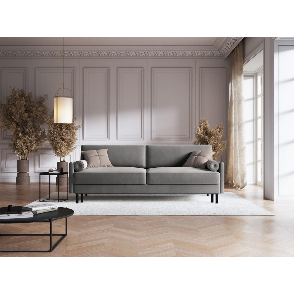 Thumbnail - Micadoni Ausklappbares-Sofa, Hellgrau, Textil, 3-Sitzer, 97x87x212 cm, Hergestellt in Europa, Oeko-Tex®, Wohnzimmer, Sof...