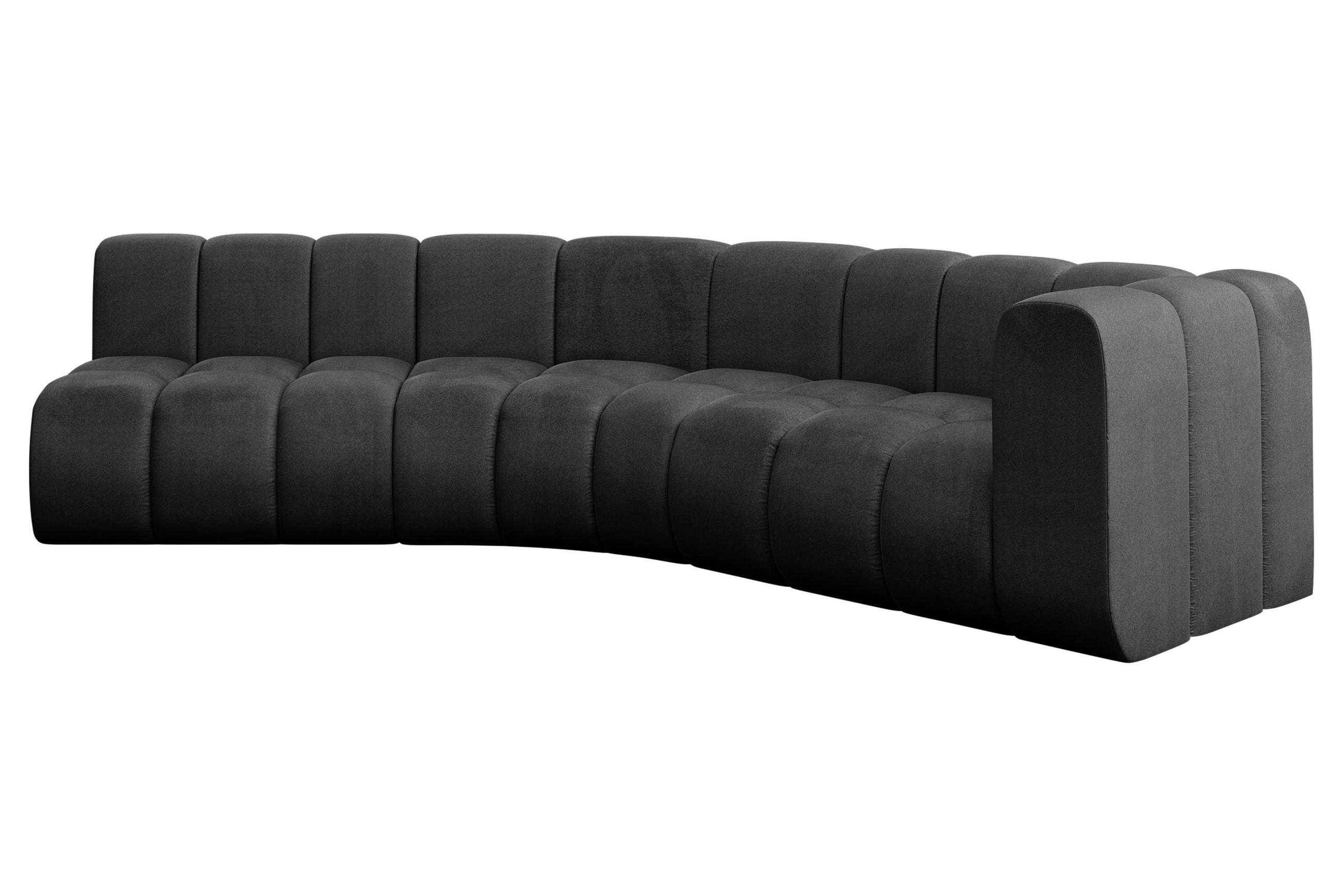 ECKSOFA modulares Sofa Karex-L1 - 308x194x70 cm Schwarz - Schwarz, Holzwerkstoff/Textil (308/194cm) - ALTDECOR