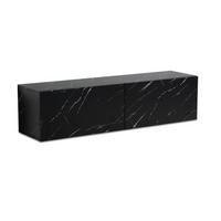 TV-LOWBOARD hängend, Marmor-Optik, Klapptüren, modern, Schwarz 120x30x30 cm - Schwarz, Metall (120/30/30cm) - KADIMA DESIGN