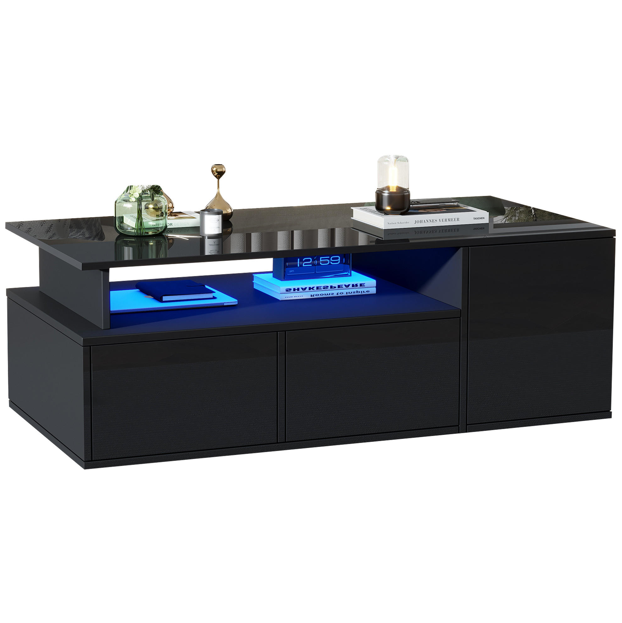 Meubliv Couchtisch Schwarz 50x35x100 cm