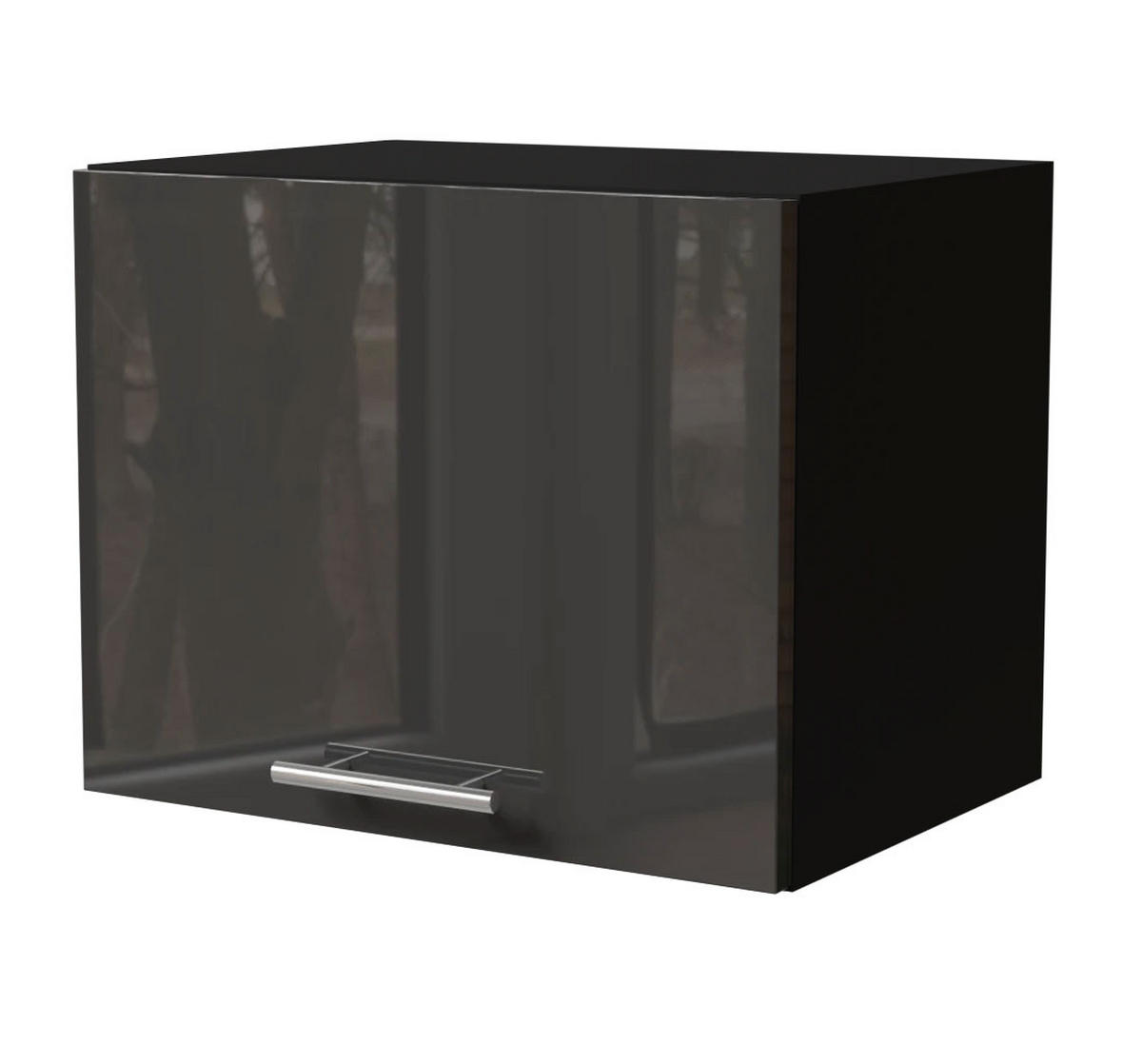 KLAPPHÄNGESCHRANK Essen W4B/45 Graphit Hochglanz / Schwarz Matt 45 / 32,5 / 36cm - Schwarz/Graphitfarben, Holz/Holzwerkstoff (45/36/32.5cm) - Feldmann-Wohnen