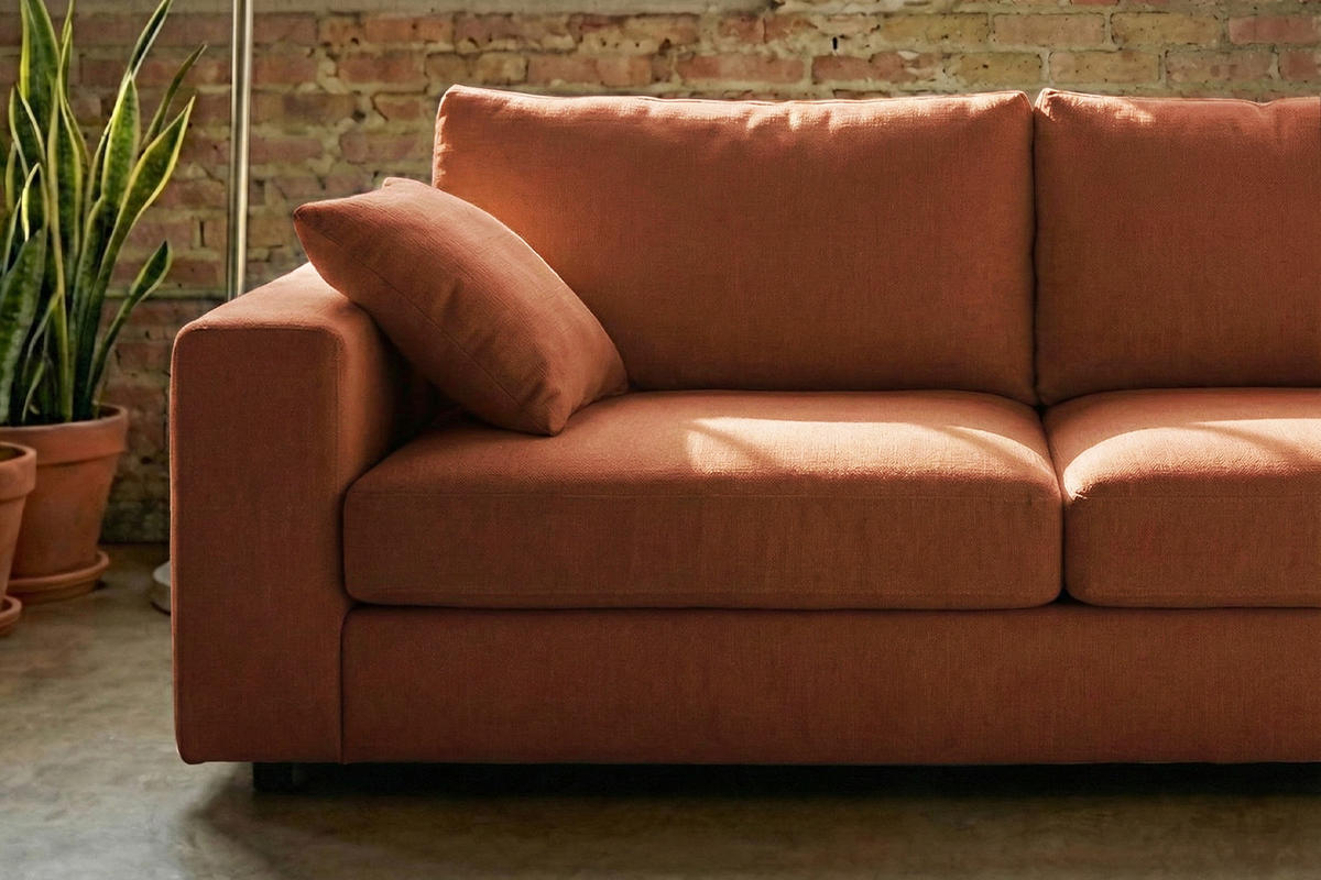 SOFA AMINA Braun Flachgewebe - Dunkelbraun/Schwarz, Buchenholz/Textil (228/82/101cm) - KAWOLA