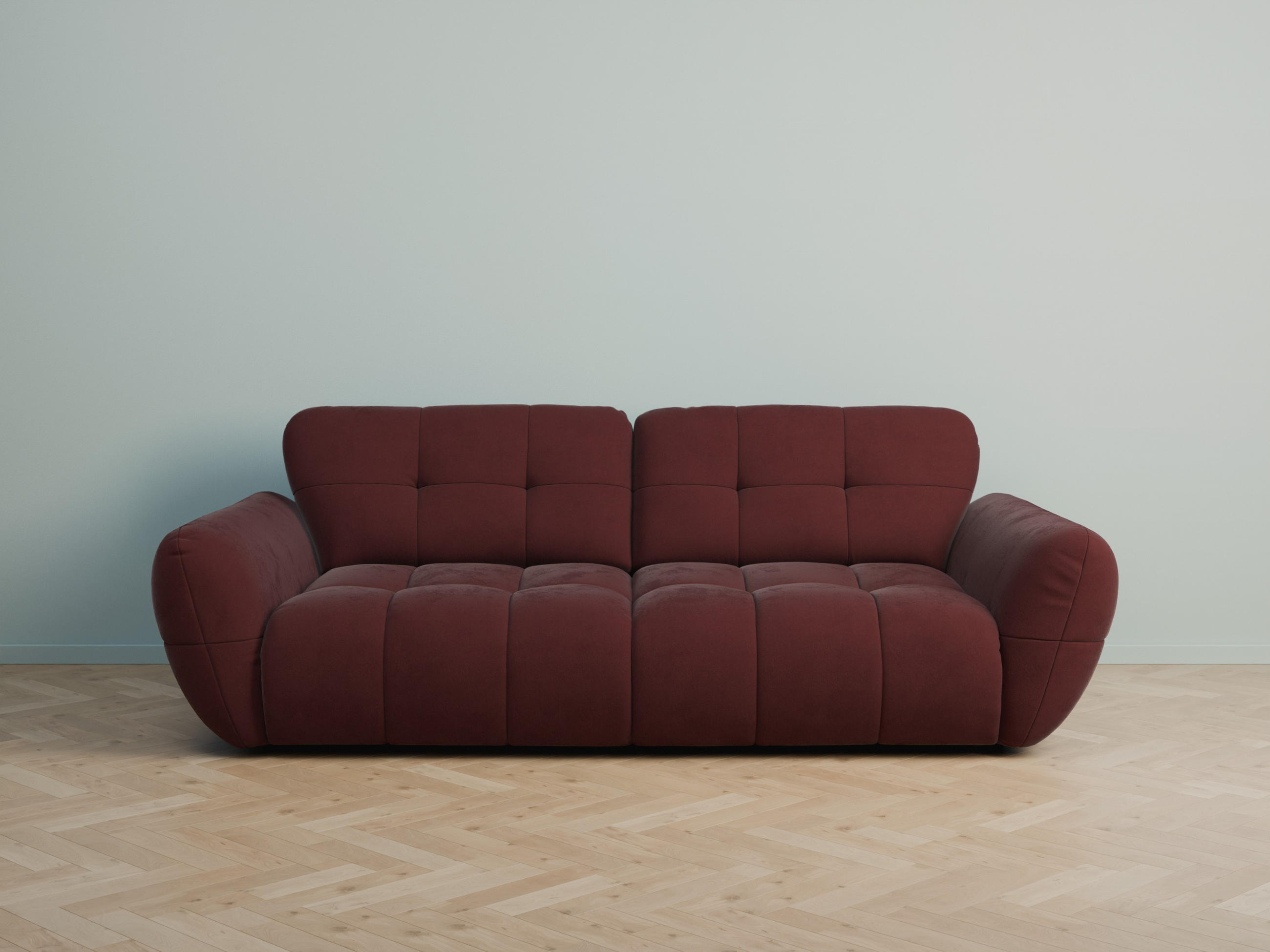 BIGSOFA Vannes Chenille Rot 272/134/68 cm - Bordeaux, Kunststoff/Textil (272/68/134cm) - foamnova
