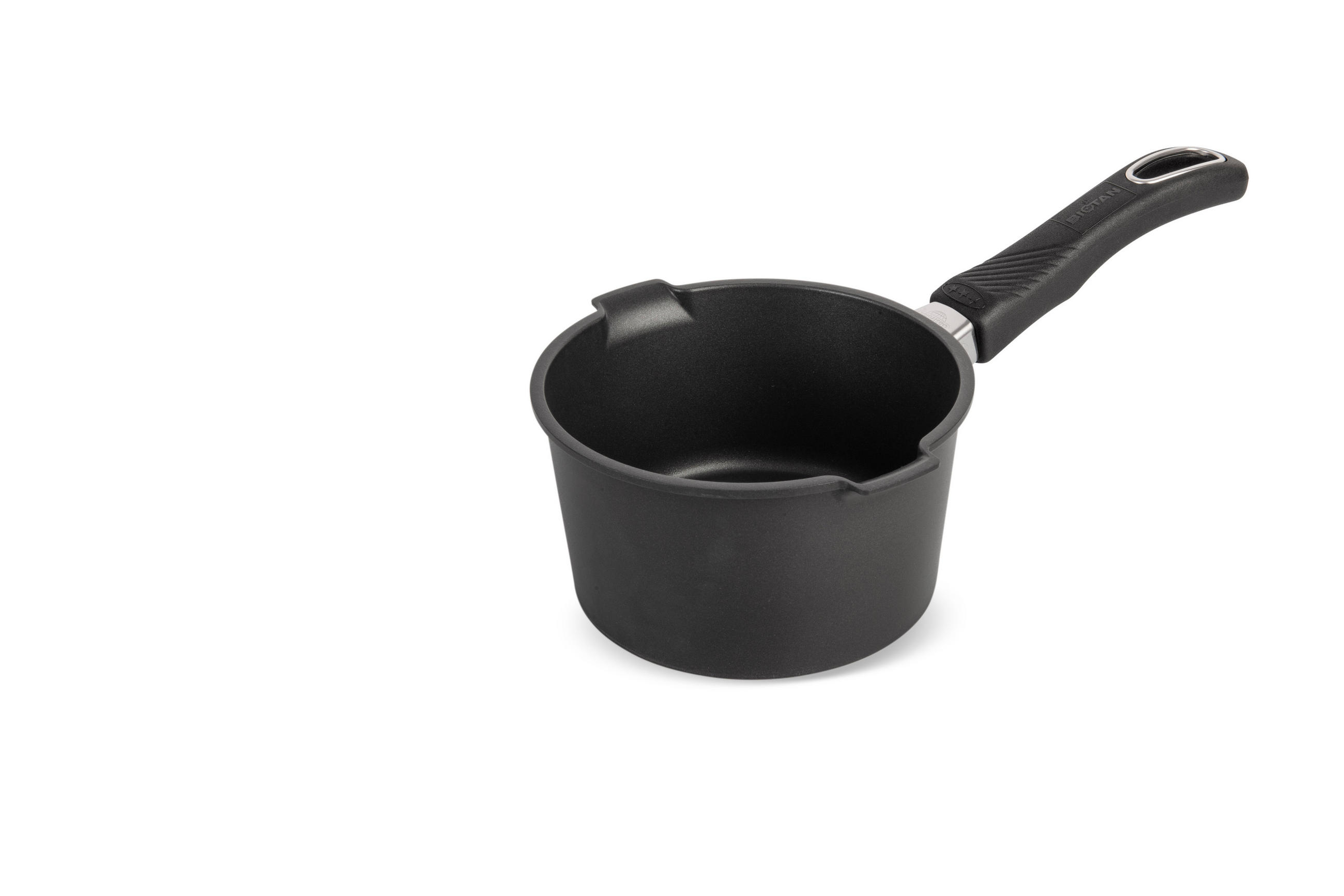 SOSSEN UND MILCHTOPF ⌀16cm - Schwarz, Kunststoff/Metall (16cm) - Gastrolux