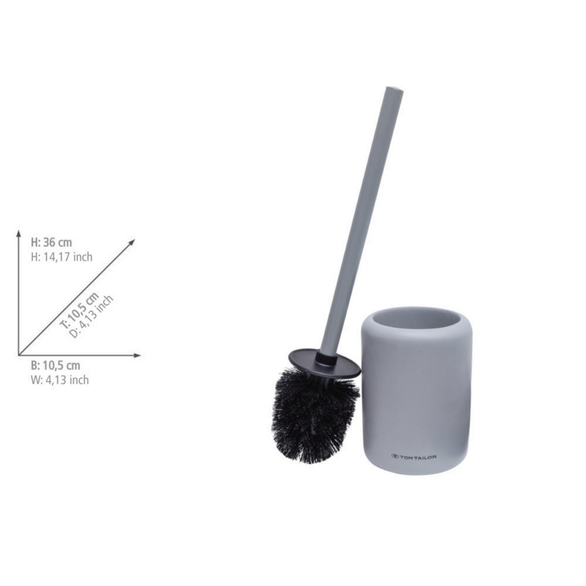 WC-BÜRSTE mit Halter - Grau, Kunststoff (10.5/36/10.5cm) - Tom Tailor