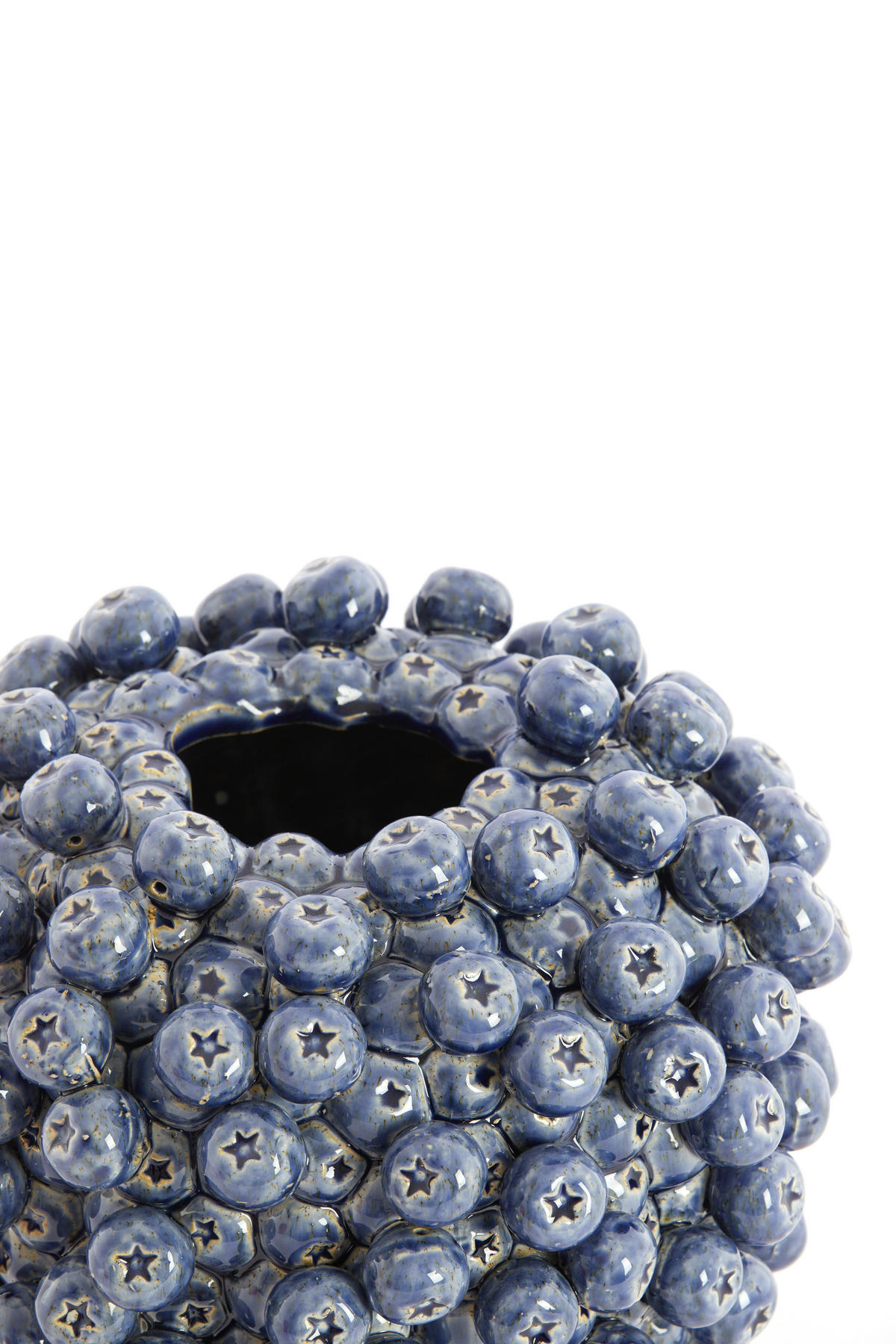 VAZE Berries Blau 25.5/25.5/27 cm - Blau, Keramik (27cm) - Light & Living