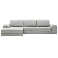4-SITZER-ECKSOFA Polyester Grau Kiruna - Hellgrau, Textil (290/148cm) - Beliani