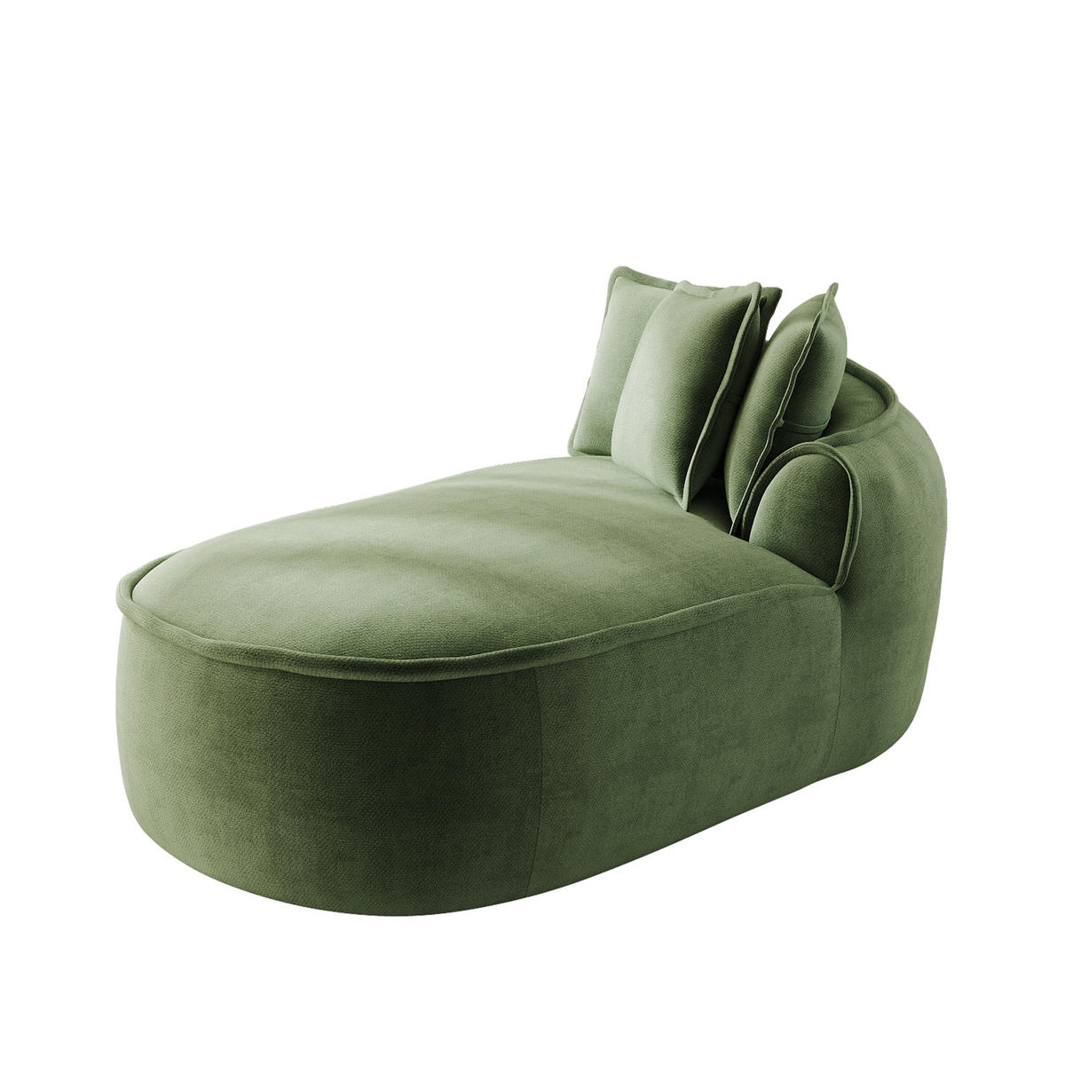 RÉCAMIERE rechte Chaiselongue mit Kissen, DE-42643, Grün - Grün, Textil (164/67/92cm) - ComfortXL
