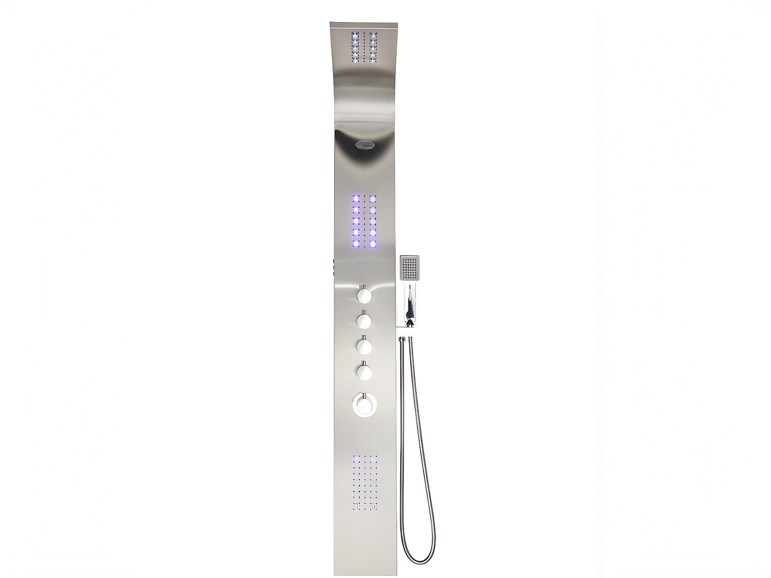 DUSCHSÄULE - 20 cmcm x 20 cmcm - Metall, Metall - Silberfarben - FELICITA - Silberfarben, Metall (20/165/20cm) - Vente-Unique