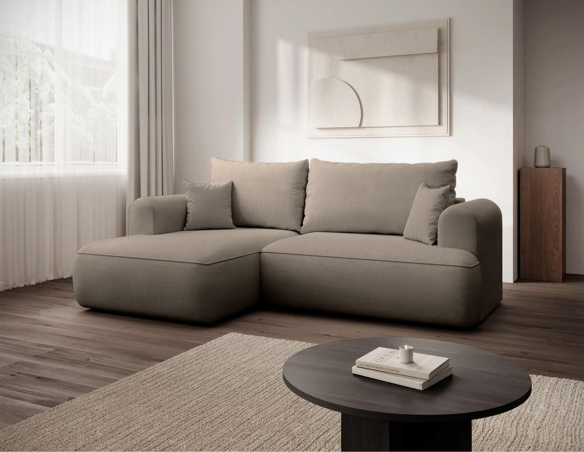 ROHOVÁ rozkladacia pohovka Ovo Mini Greige, ženilkový poťah Easy-Clean - čierna/taupe, textil/plast (238/156cm) - Selsey