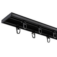 GARDINENSCHIENE LM, 2 läufig, 150 cm, schwarz - Schwarz, Metall (6.1/1.1/150cm) - SN Deco