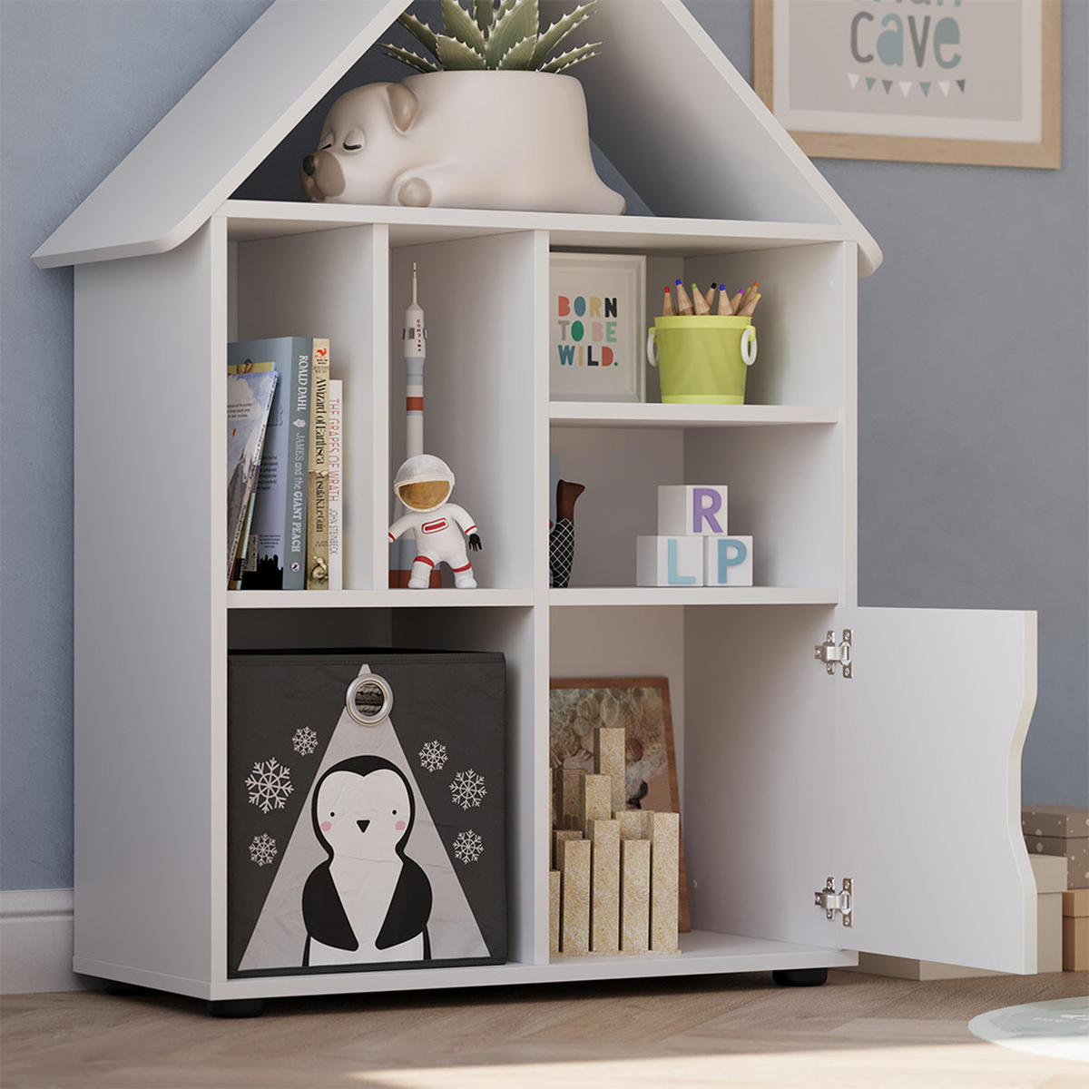 KINDERREGAL Estell Weiß 71 x 112.2 cm - Weiß, Holzwerkstoff (71/112.2/32.1cm) - Vicco