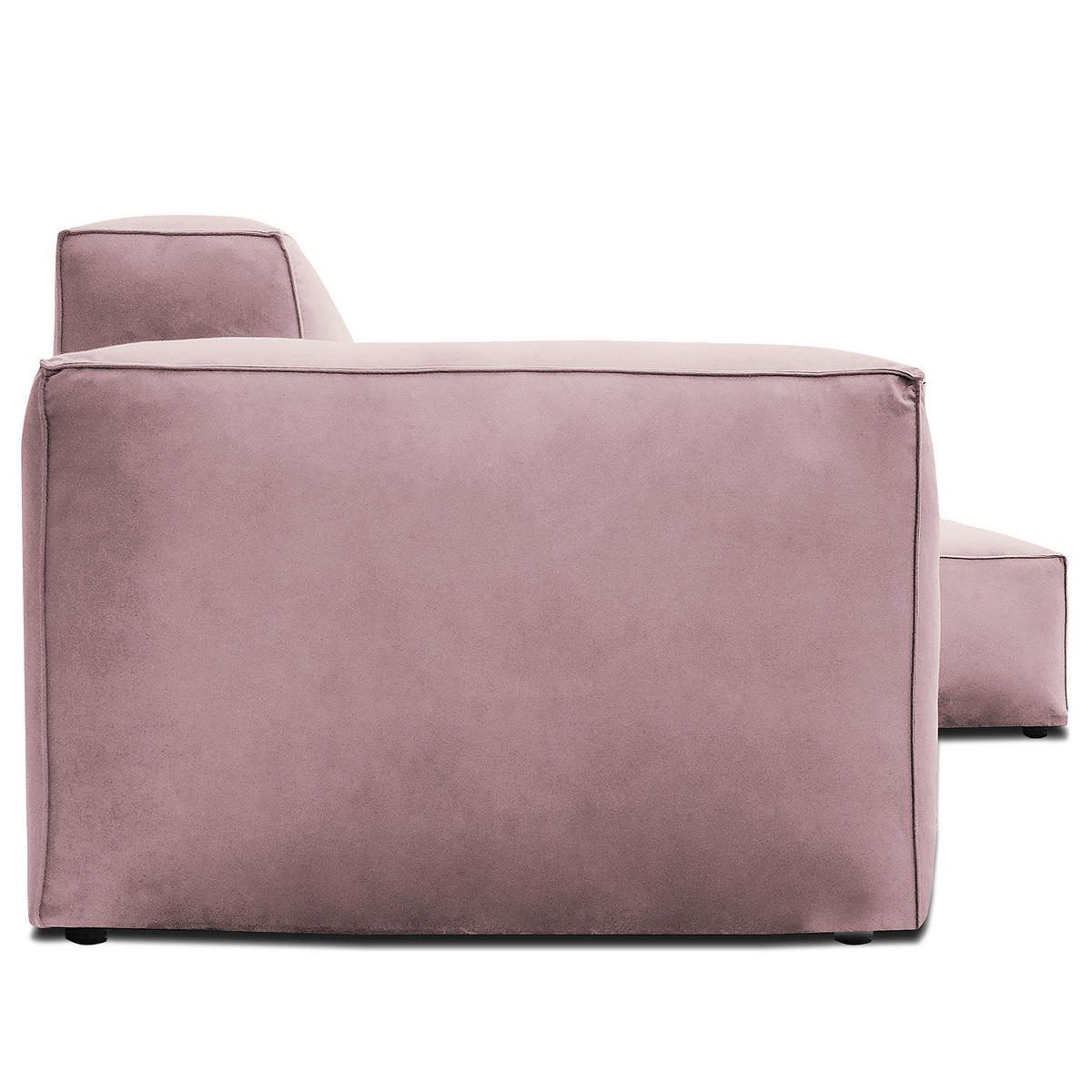 ECKSOFA mit Longchair - Mauve/Schwarz, Kunststoff/Textil (345/170cm) - home24